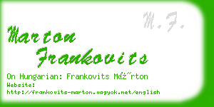 marton frankovits business card